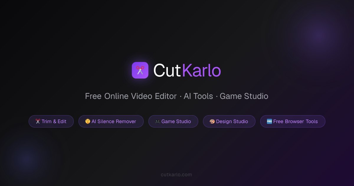 CutKarlo — Free Online Video Editor, AI Tools and Game Studio
